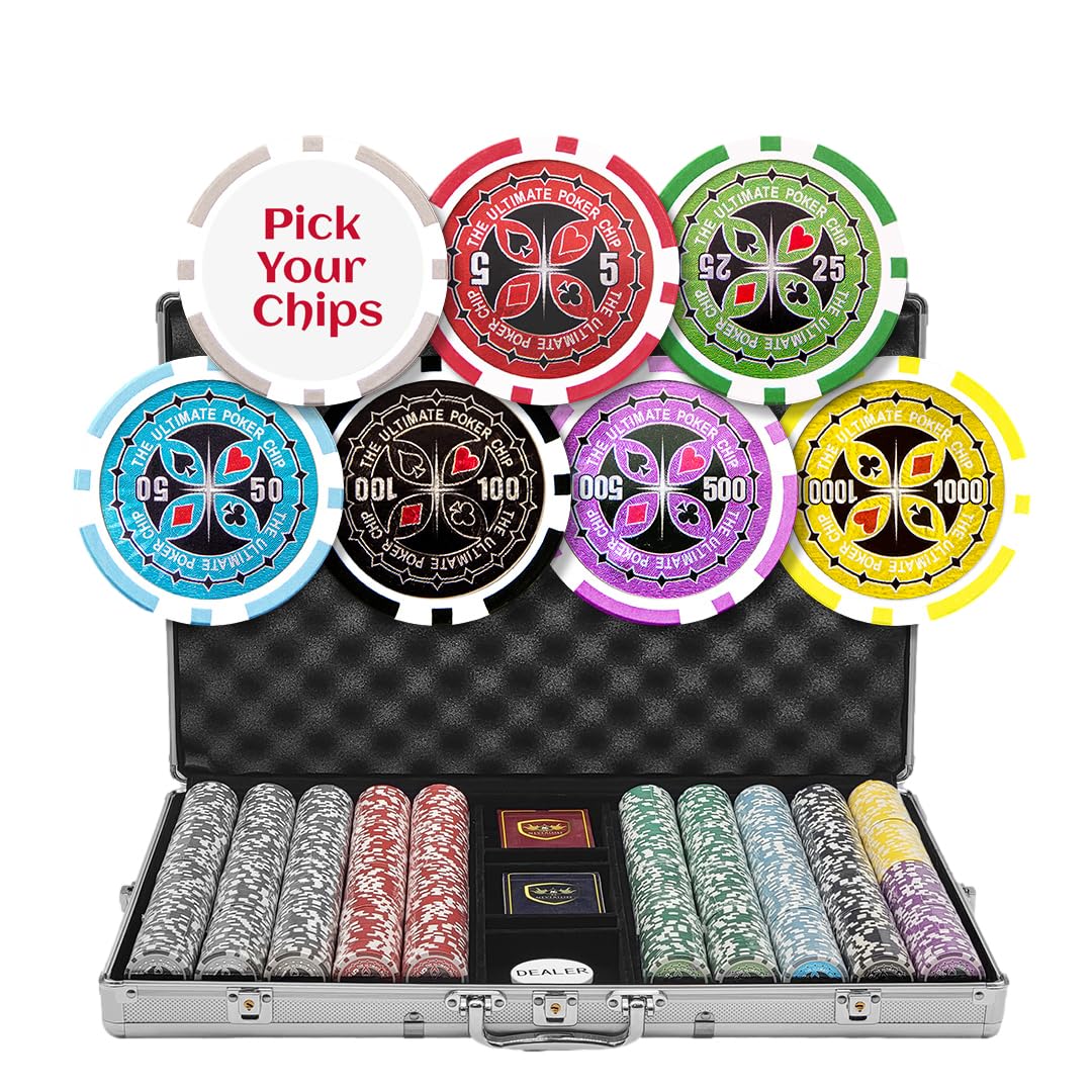 Amazon.com: MRC 1000 pcs Ultimate Laser Poker Chips Set with